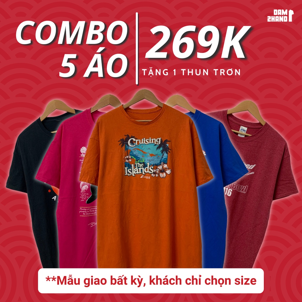 Áo Thun Mỹ 2Hand - Tự Chọn Size, Không Lựa Mẫu - Mẫu Chữ Ít Hình
