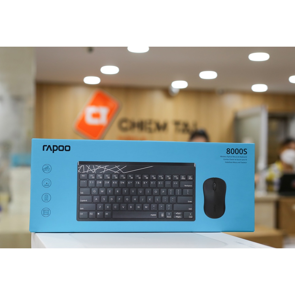 Bộ bàn phím, chuột không dây Rapoo 8000S