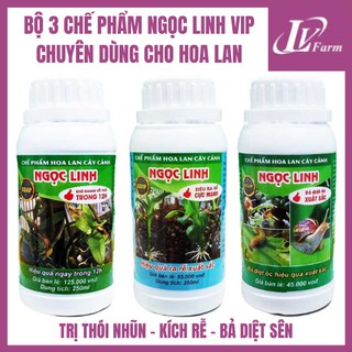Bộ 3 Chế Phẩm Ngọc Linh VIP - Trị Thối Nhũn, Kích Rễ, Bả Sên - Chuyên Dùng Cho Hoa Lan, Cây Cảnh