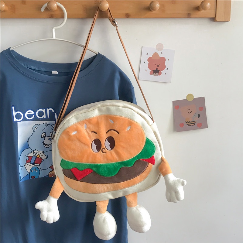 Túi Đeo Chéo Hình hamburger Phong Cách Hàn Quốc Thời Trang 2022 Cho Nữ