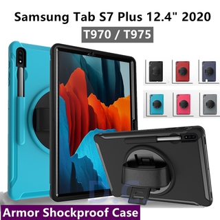 Ốp Lưng Armor Kèm Dây Đeo Tay Cho Samsung Galaxy Tab S7 Plus S7 + 12.4 "T970 T976 T975 2020 Premium