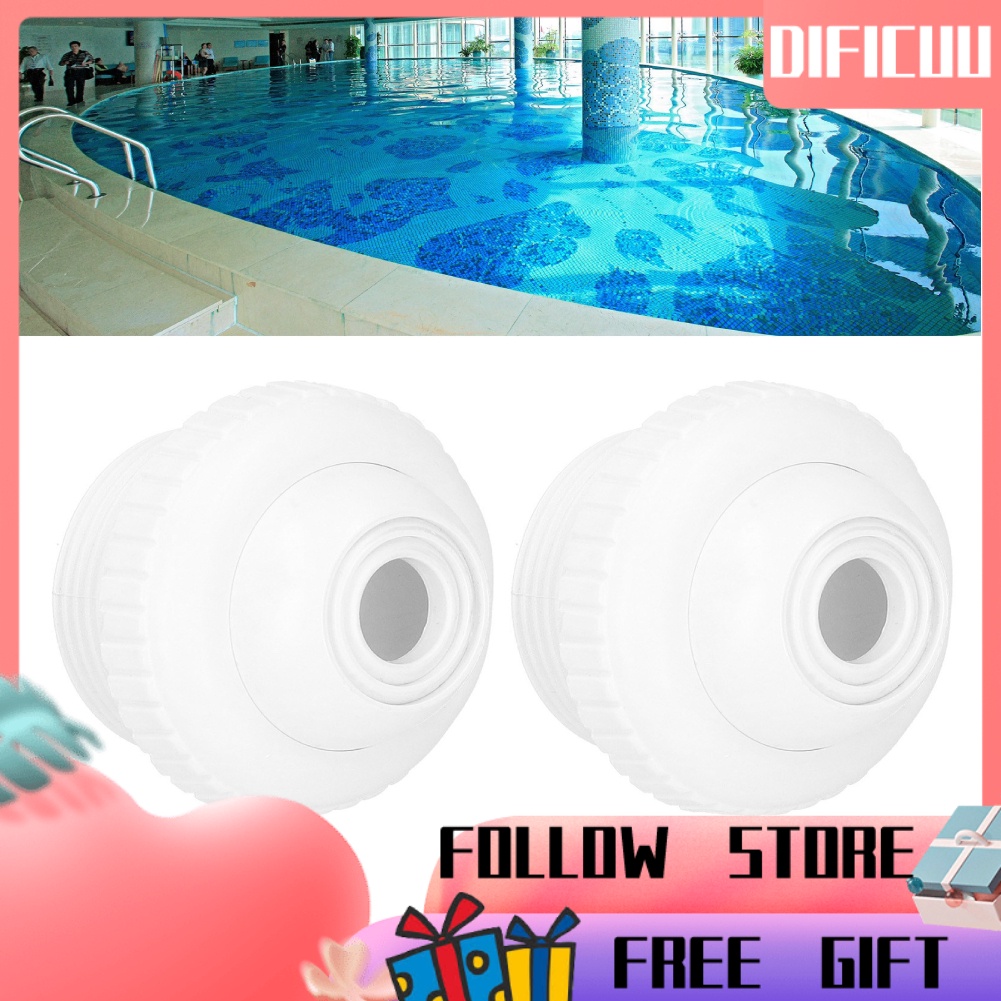 💗Hàng HOT💗Dificuu 2 Vòi Phun Nước 1.5 Inch Cho bể bơi Vòi Phun Nước Mát Xa Bằng Pvc Màu Trắng Độc Đáo Tiện Dụng Cho Hồ Bơi / Spa Đầu Nối Ống Nước Mát Xa