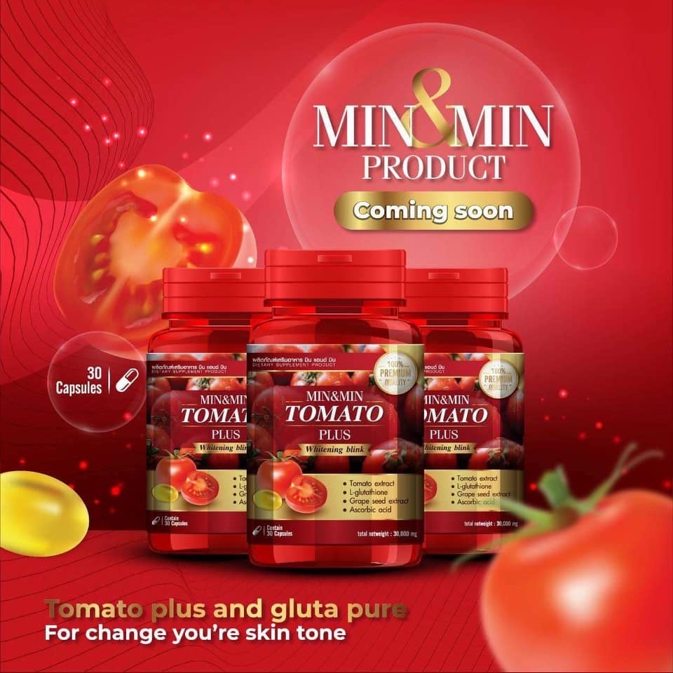 Viên uống trắng da cà chua Tomato Plus Thái Lan️️️ mẫu mới