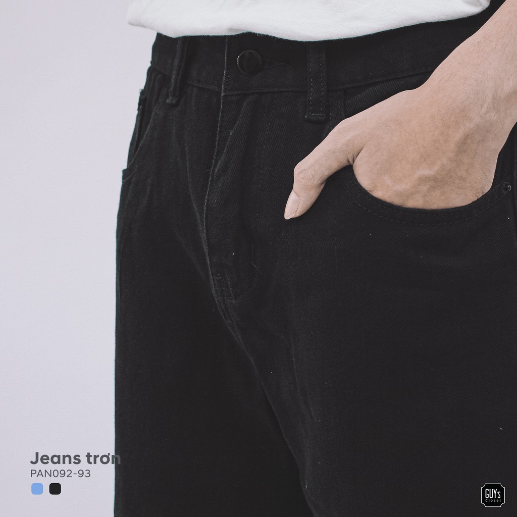 Quần Jeans trơn KK05 GUY's Closet kiểu basic ống suông | BigBuy360 - bigbuy360.vn