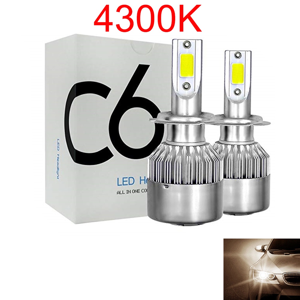 Bóng đèn pha phá sương mù  C6 LED H1 H3 H4 H7 H8 H9 H11 H13 H27 siêu sáng công suất 40W dành cho xe hơi