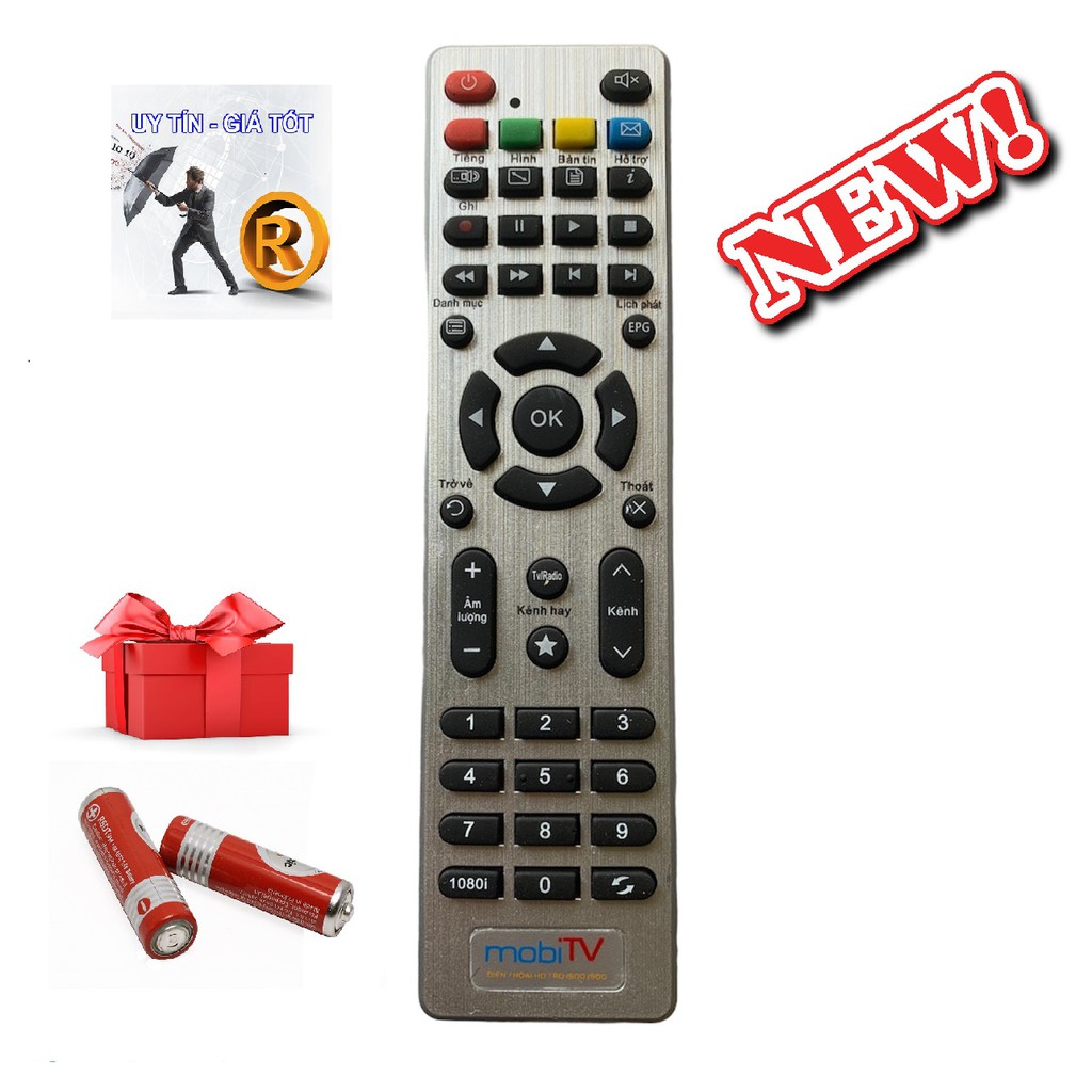 Remote Điều khiển đầu thu MobiTV - Hàng tốt - Tặng kèm pin