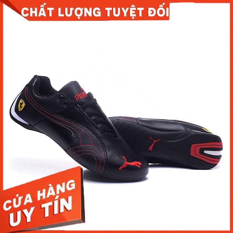 [ẢNH THẬT] Giày da Puma Ferrari Giày thể thao nhẹ Giày thường Giày thể thao màu đen Cao Cấp TOP CHAY