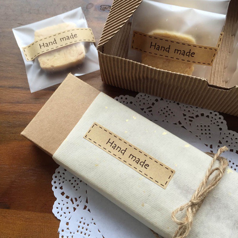 Nhãn dán " Hand Made " cho tiệc quà tặng