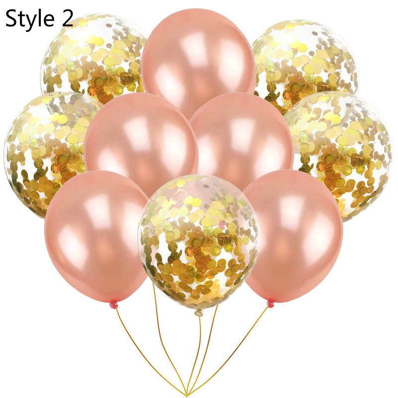 Set 10 bong bóng latex 12 inch màu vàng hồng trang trí tiệc cưới/sinh nhật