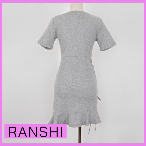 Váy Body Cổ Tròn Đuôi Cá RANSHI Đầm Basic Rút Dây Trẻ Trung Năng Động Siêu Xinh Cho Nữ - RBD022
