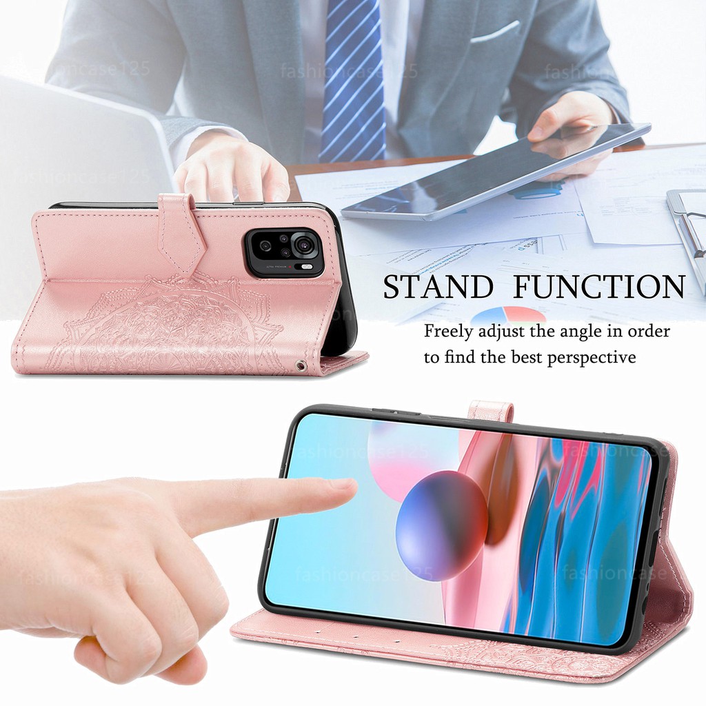 Case For Samsung Galaxy M51 M 51 Phone Case Soft Mandala 3D Leather Shockproof Card Slot Wallet Flip Cover Casing Stand Holder With Lanyard Gift lanyard