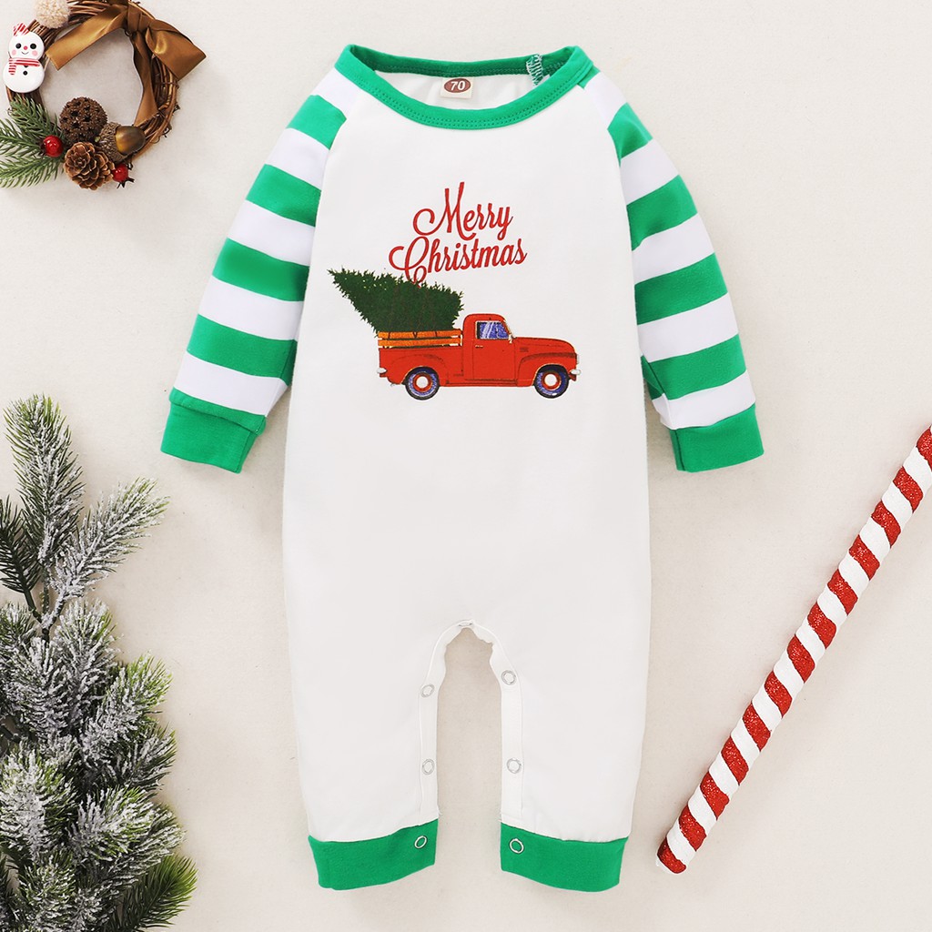 Bộ áo liền quần MIKRDOO tay dài in hình xe hơi hoạt họa phối họa tiết kẻ sọc thời trang cho bé trai sơ sinh