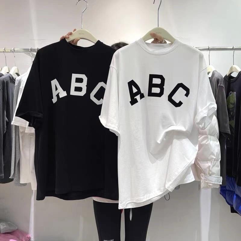Áo Phông 3158 In chữ ABC 7 Nữ Nam, Áo Thun Tay Lỡ Oversize From Rộng Basic Chất Coton Thấm Hút Mồ Hôi - Thoyeufashion