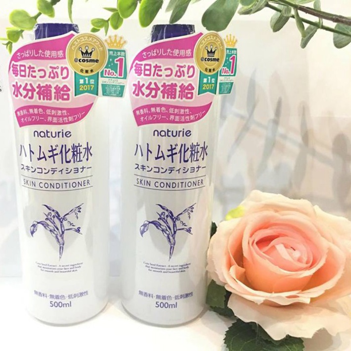 Nước hoa hồng ý dĩ Kumano Naturie Hatomugi Skin Conditioner 500ml