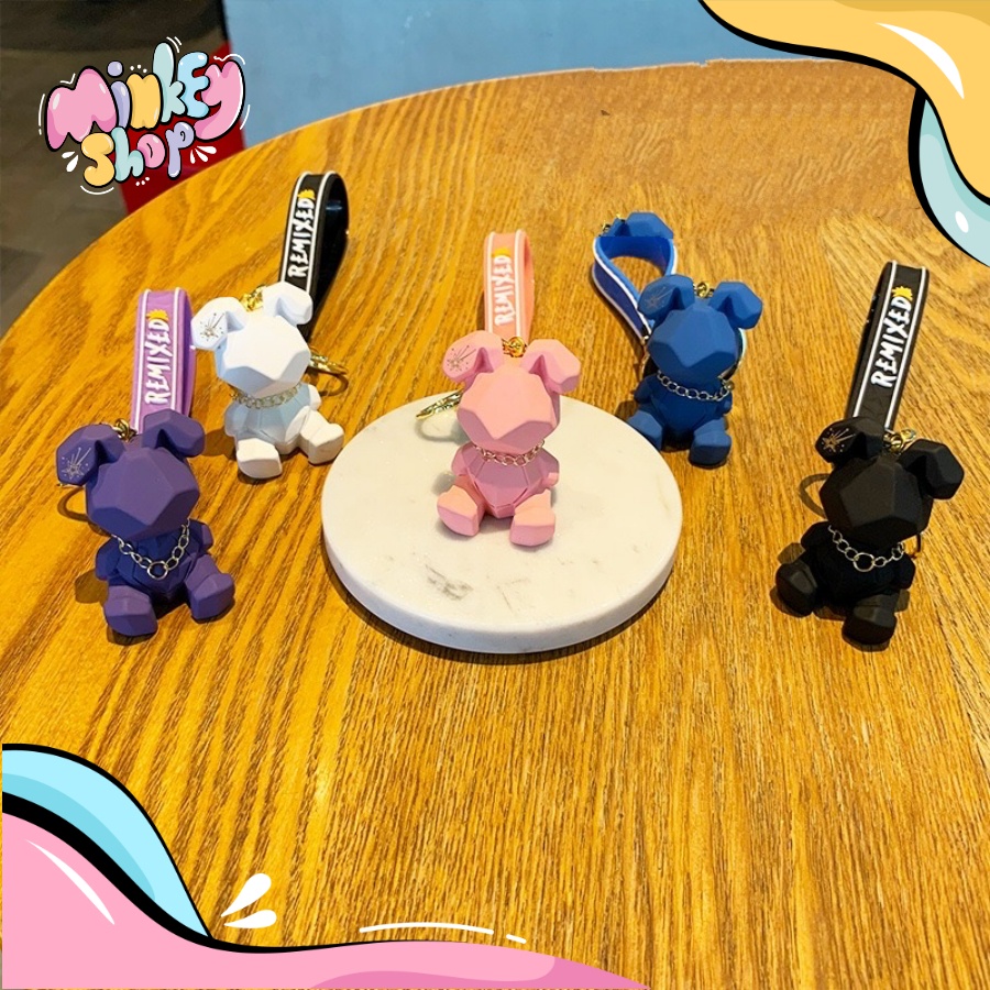 Móc khóa Gấu REMIXED Dễ Thương Phụ Kiên Ô Tô, Túi Xách, Ba Lô Cute 02MKG -Minkey
