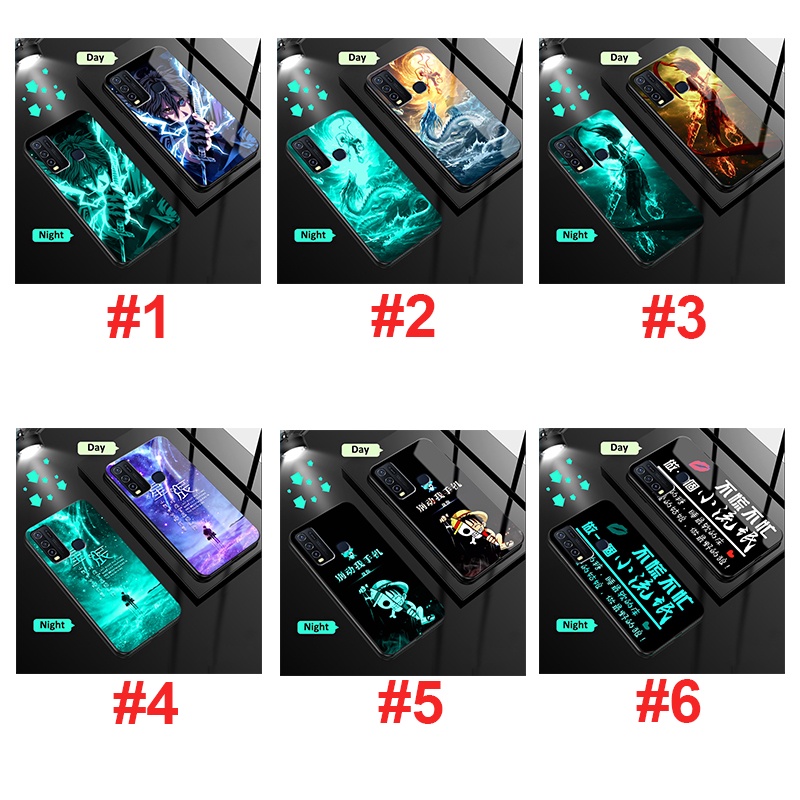 ốp Vivo Y21 Luminous Fashion Cartoon Casing Y12s Y20 Y21s Y33s Y15A Y15s Y01 Y12 Y15 Y17 U10 Y20s G Y12A Y20 2021 Y30 Y50 Y30i S1 Y1s Y91C Night Glow Anti Fall Tempered Glass Back Cases Covers