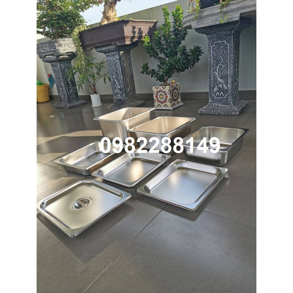 KHAY,NẮP INOX GN 1/2 LOẠI 1  ĐỰNG THẠCH TRÀ SỮA,TOPPING