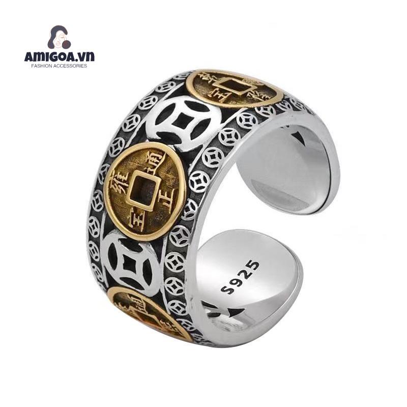 ✨✨Nhẫn Hợp Kim Đồng Xu Hoàng Đế Phong Cách Retro Thời Trang Cá Tính Dành Cho Nam Và Nữ