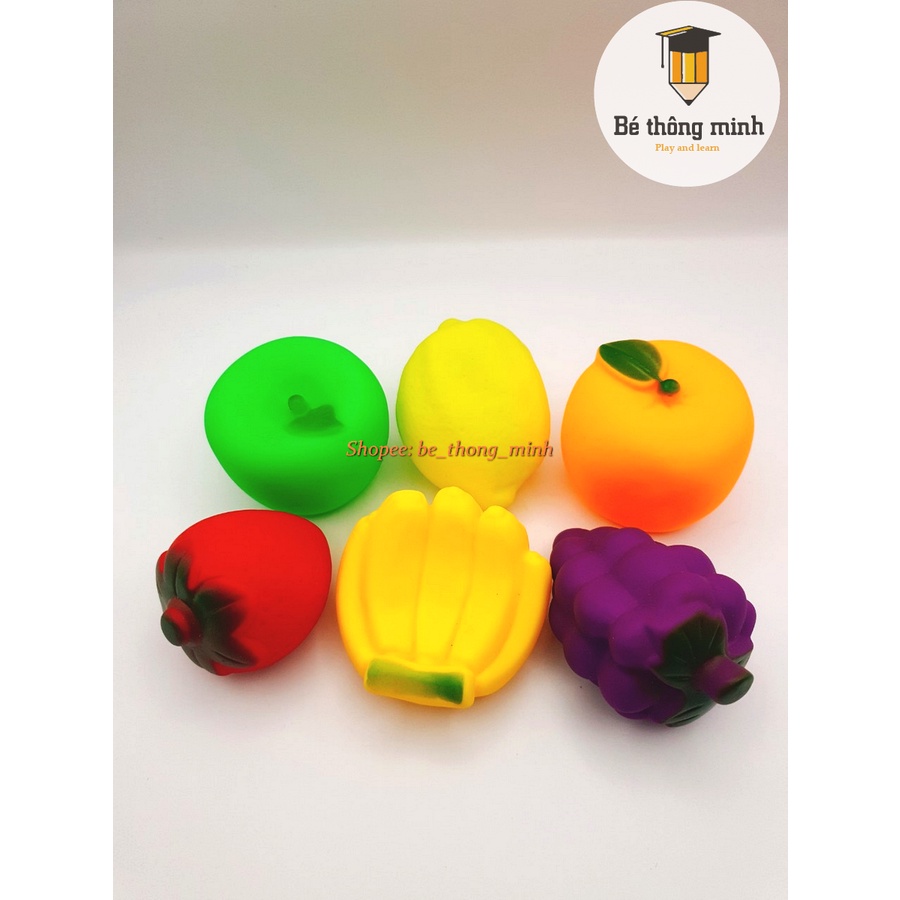 Bộ Rau Củ Quả Bóng Khủng long đồ chơi nhà tăm Kêu Chút Chít