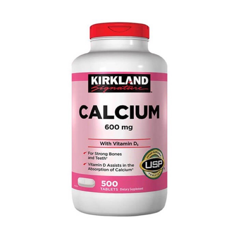 Kirkland Calcium 600mg + D3 Bổ sung Canxi - Hộp 500 viên