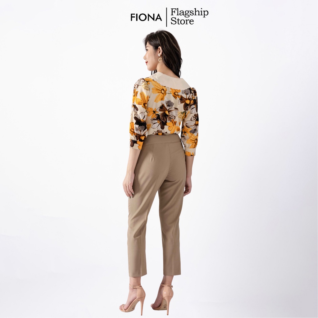 Áo sơ mi nữ dáng suông tay lỡ FIONA họa tiết hoa cúc to F550407