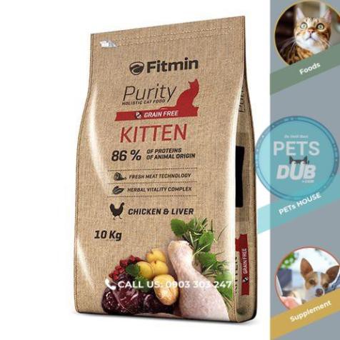 Thức ăn cho mèo con FITMIN CAT PURITY KITTEN (Bao 10kg) (PETs dub)