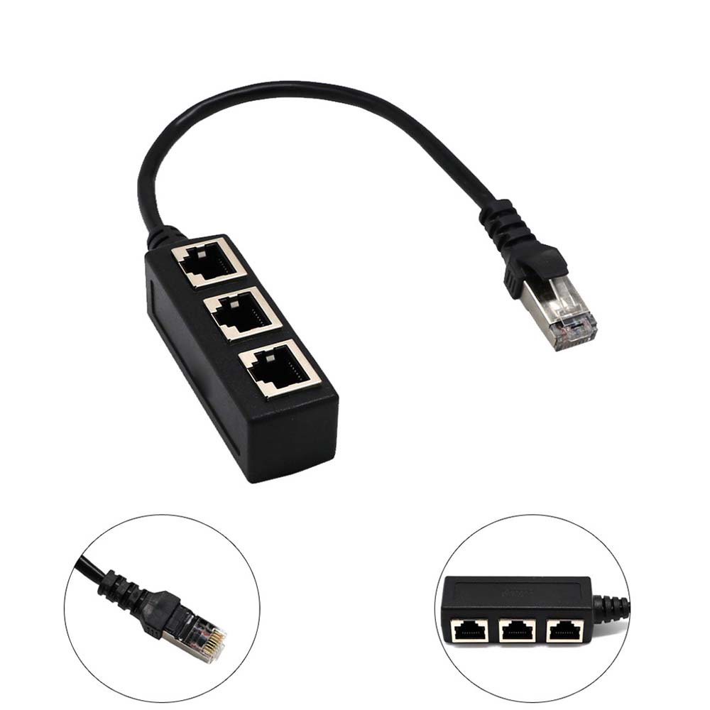 Bộ chia dây cáp mạng RJ45 3 cổng từ 1 đầu cắm sang 3 cổng cắm RJ45 nhiều màu chuyên dụng