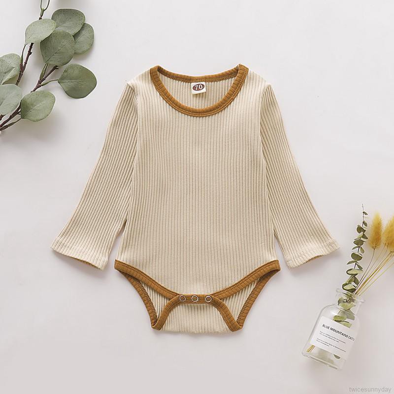 Bộ áo liền quần màu trơn cho bé