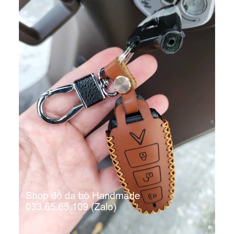 Bọc chìa khóa Xe điện vinfast Klara S, bao chìa khóa remote xe điện bằng da bò, kèm tặng móc khóa