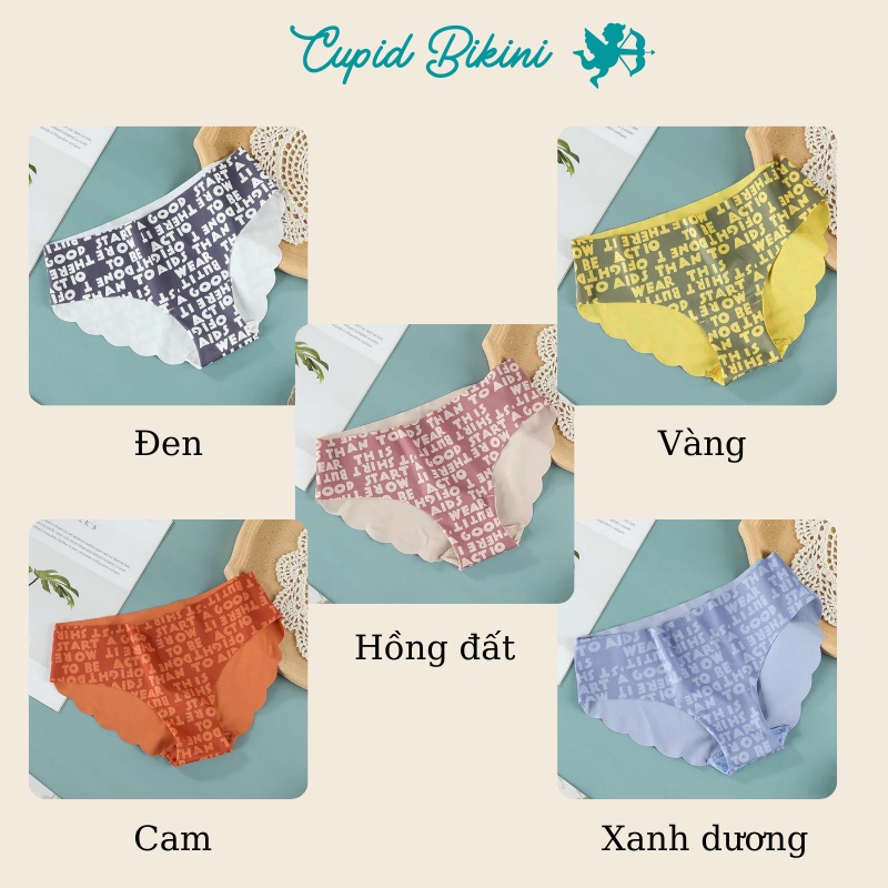 Quần lót su nữ thun lạnh kháng khuẩn không viền cao cấp in chữ Cupid bikini QL1038 | BigBuy360 - bigbuy360.vn
