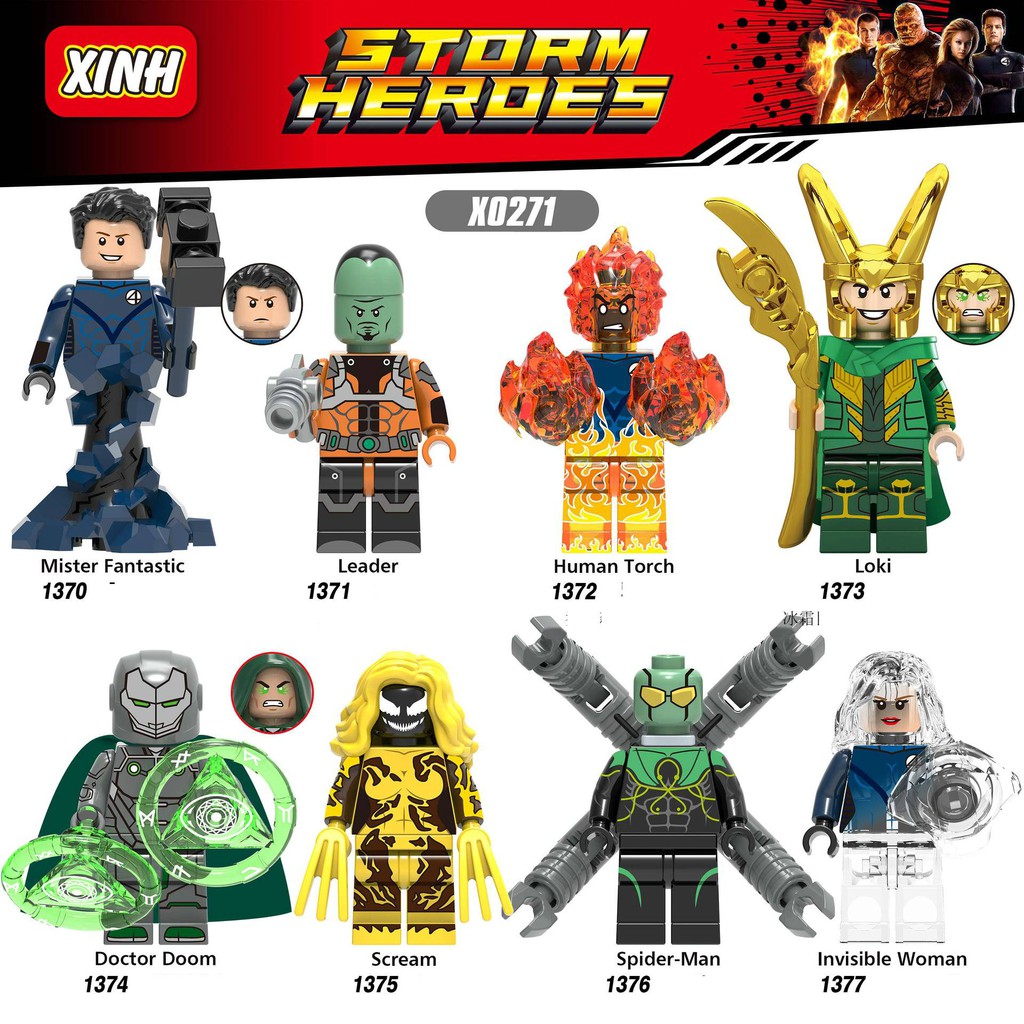 Minifigures Các Mẫu Nhân Vật Marvel DC Loki Doctor Doom Fantastic Mẫu Mới Ra X0271