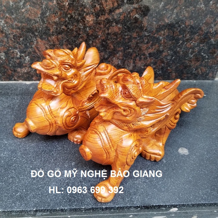 Cặp tỳ hưu gỗ hương dài 20 CM