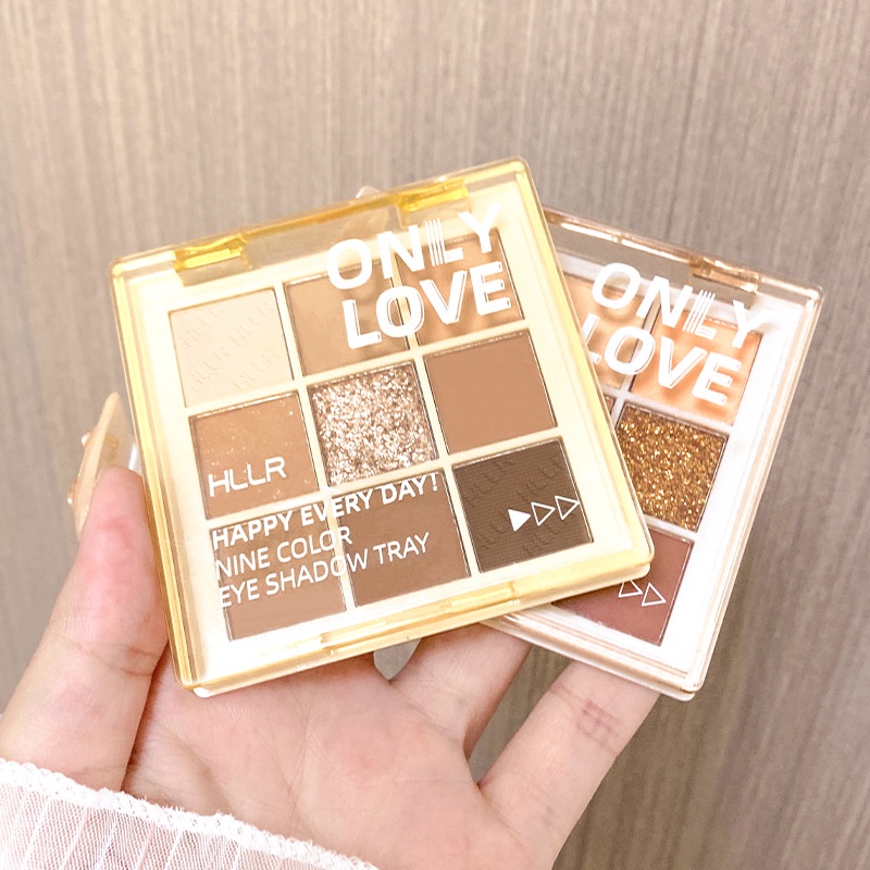 Hllr Bảng Phấn Mắt Chín Màu Lì Khoai Tây Nghiền Trong Suốt Phong Cách Mới