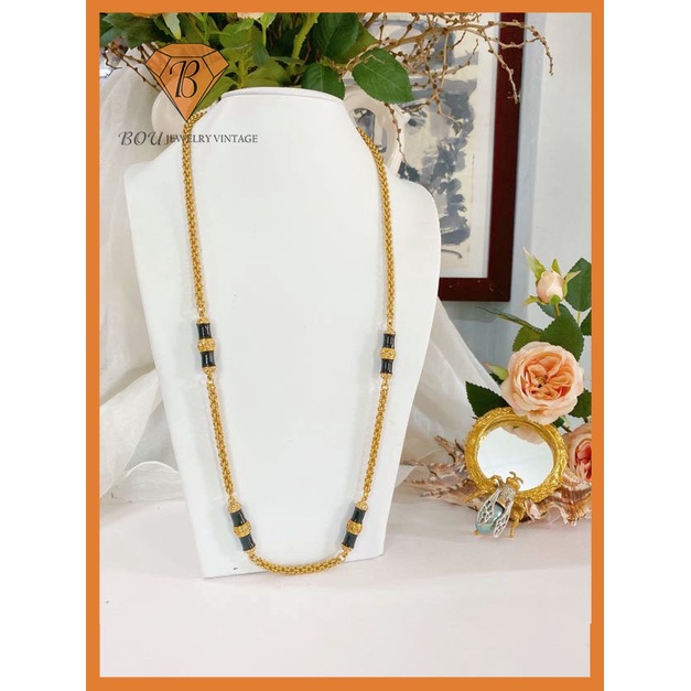 VÒNG CỔ HIỆU MÀU VÀNG SECONDHAND TRANG SỨC SI NHẬT BẢN BOU JEWELRY VINTAGE MÃ VC438
