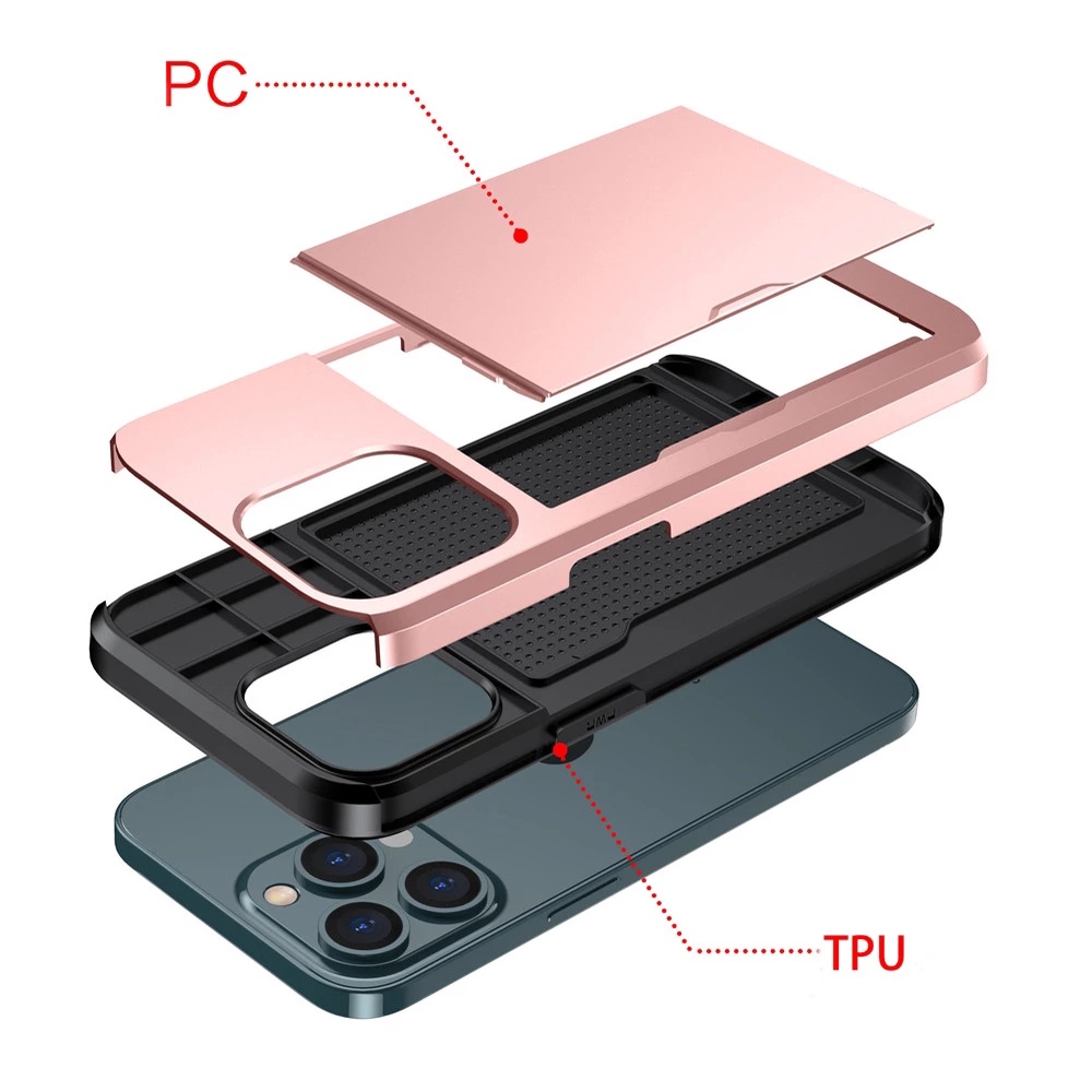 Ốp Điện Thoại Có Ngăn Đựng Thẻ Cho iPhone 14 Pro Max 13 12 Mini 11 Pro XS Max XR X 8 7 6S Plus SE 2 2020 5 5S
