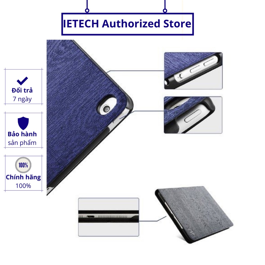Bao Da Vân Gỗ Cao Cấp PKCB Dành Cho iPad Air 1 Tắt mở màn hình thông minh.
