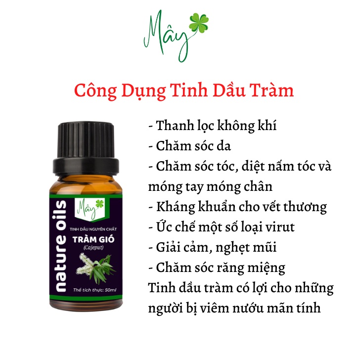 Lọ tinh dầu nguyên chất tràm 10ml - 50ml tinh dầu thiên nhiên thơm phòng massage đuổi muỗi - DIFFUSER LUX