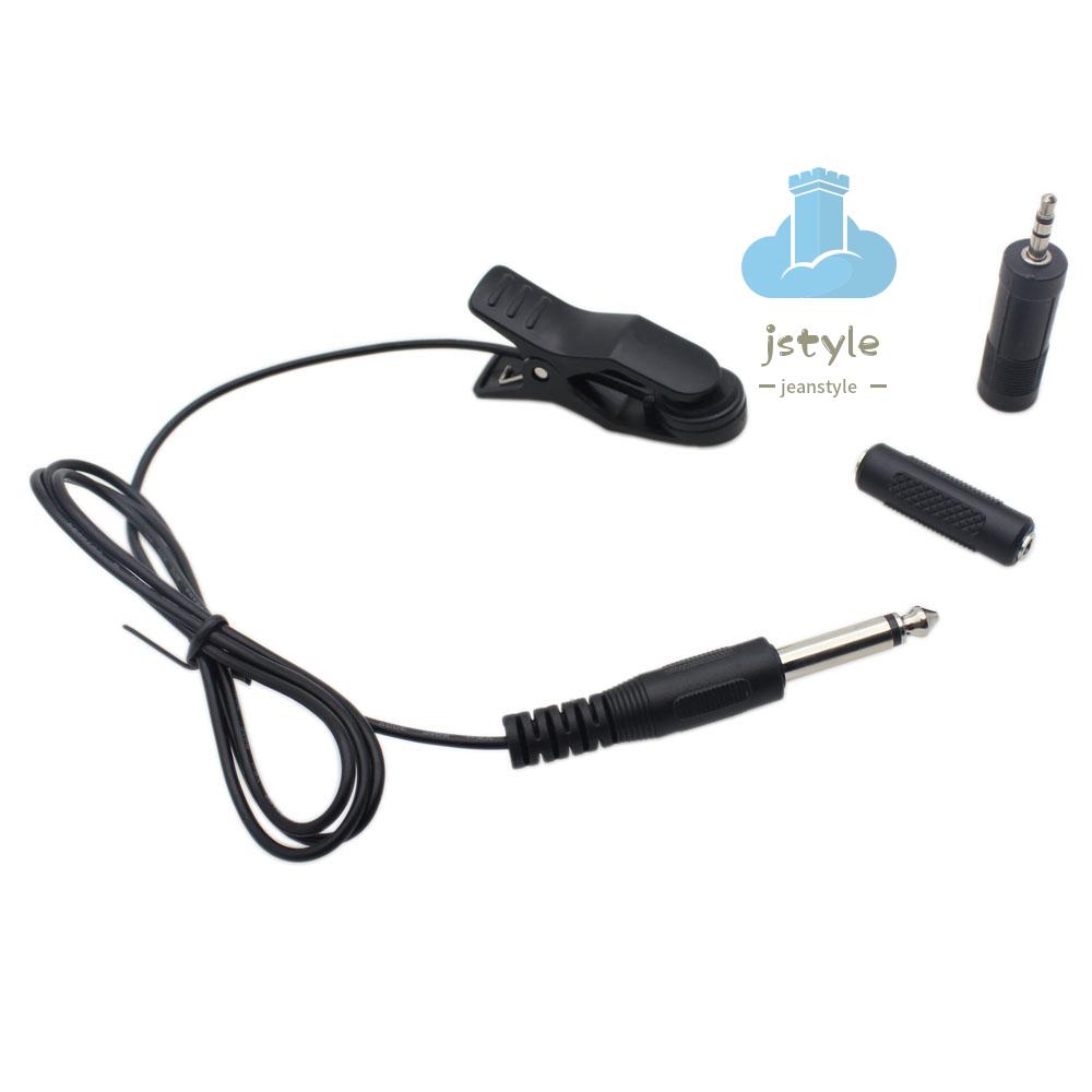 Clip-on 6.5mm Sound Pickup for Guitar Bass Cello Ukulele Violin with 3.5mm Male to 6.5mm Female Jack 3.5mm Female to 3.5