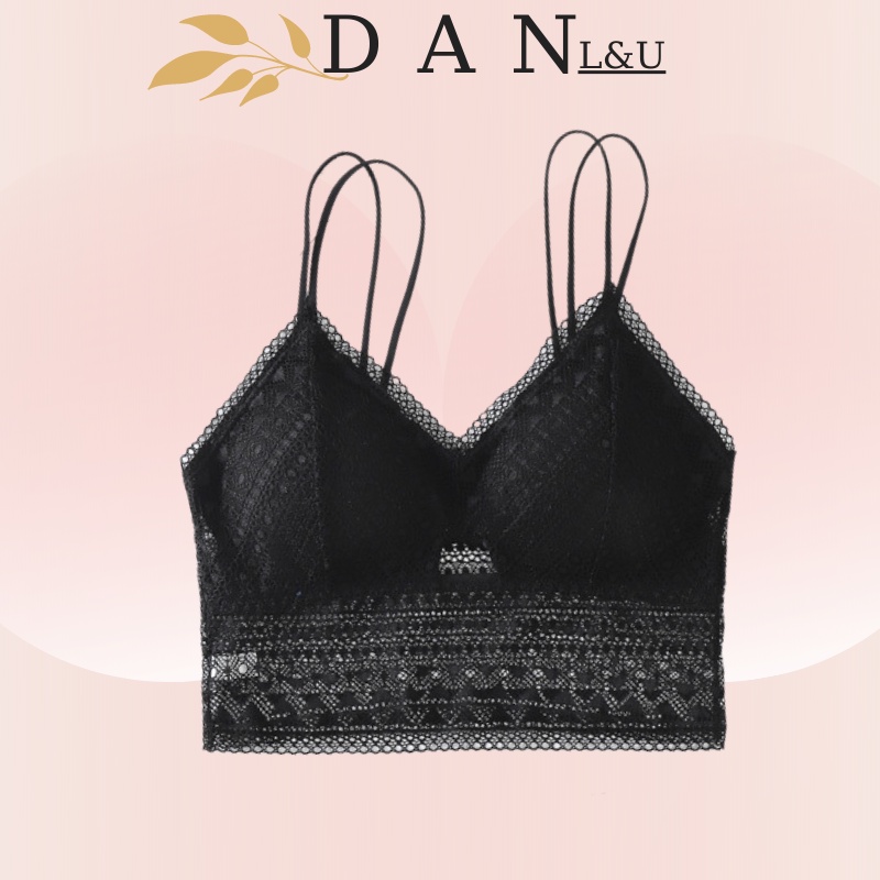 Áo Ngực Ren Không Gọng 2 Dây Đan Chéo Lưng DAN L&amp;U 8838