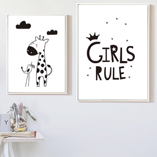 Tranh Vải Canvas Không Khung Treo Tường Hình Hươu Cao Cổ