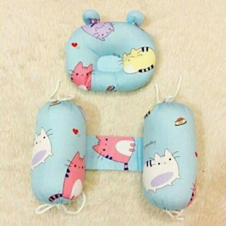 Set gồm chẹn bông /đỗ kèm gối cho bé sơ sinh lụa