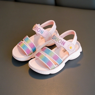 New Girls Sandals Anti-Slip Soft Soles Children's Shoes Small Medium Large Female Beach Summer Internet Shoes Celebrity Princess Shoes Korean Style