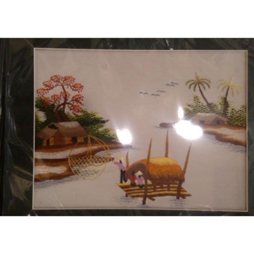 Tranh theu tay đồng quê 25x35cm