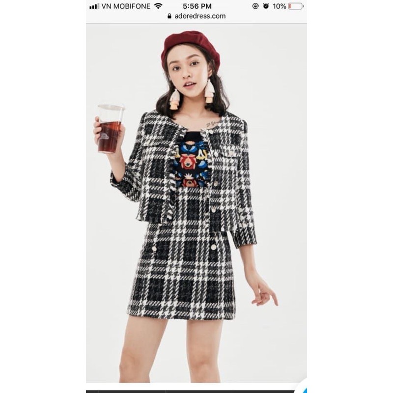 Set áo khoác + cv tweed của Adore dress