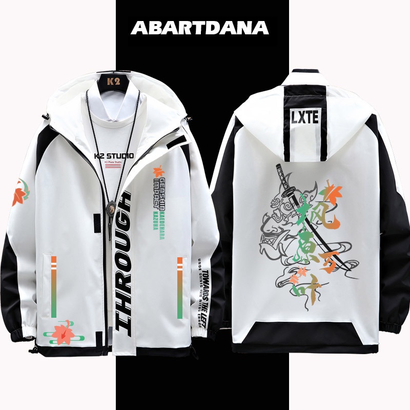 Áo khoác in hình lá phong phong cách game Kazuha Genshin 2 chiều thời trang xuân thu đẹp mắt unisex