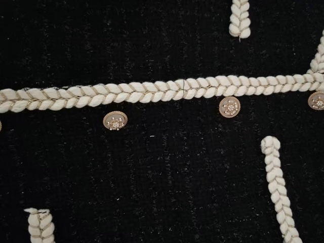 Áo khoác dạ tweed đen cổ tay voan bèo dáng ngắn [Ảnh thật 4-9] | BigBuy360 - bigbuy360.vn