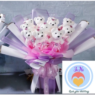 Bó hoa gấu xốp 10 - 11 con