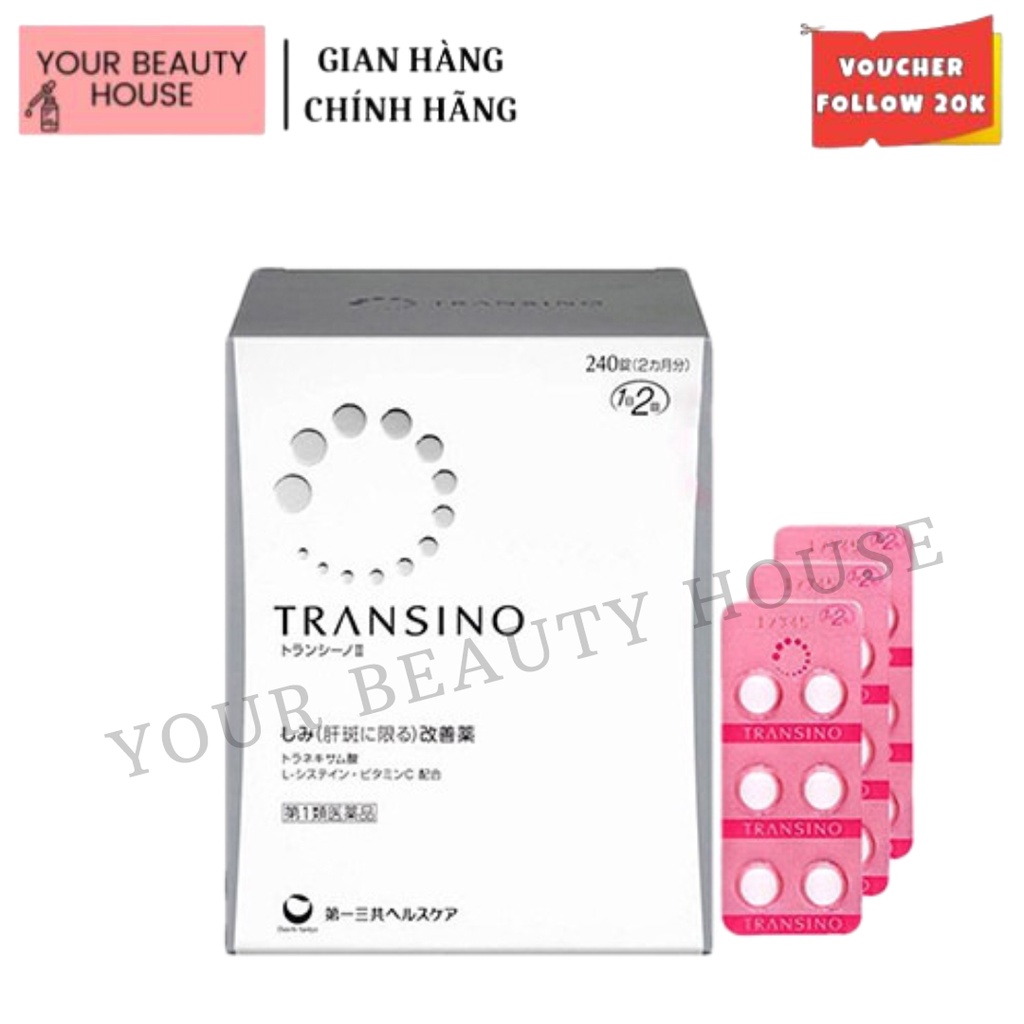 Viên tráng da, chống nám, chống tàn nhang Transino 240 viên Nhật Bản
