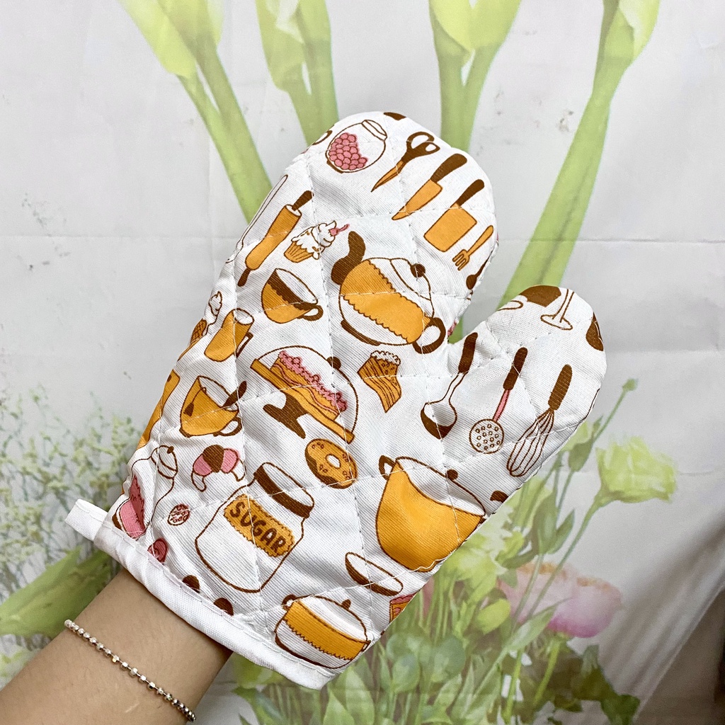 Găng tay VẢI HỌA TIẾT nhấc nồi 2 LỚP mềm mại chịu nhiệt tiện lợi 1 CHIẾC