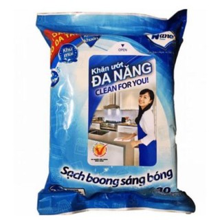 Khăn ướt lau đa năng khử mùi kháng khuẩn Nano,30 miếng